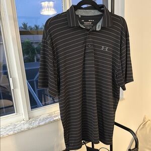 Under Armour Men's Black Striped Golf Polo Shirt